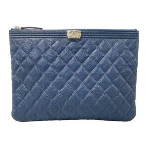 Chanel Clutch Blue Green Silver Blue-green
